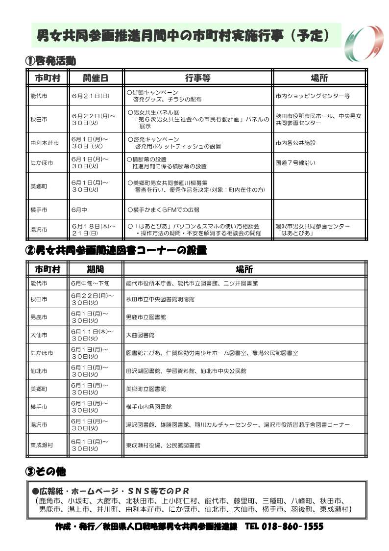 男女共同参画週間チラシ