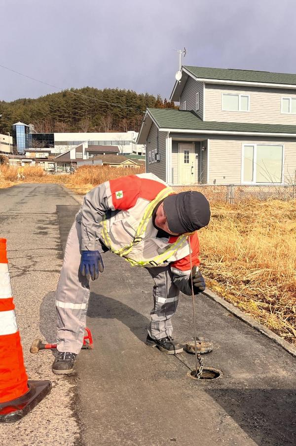 漏水調査の様子